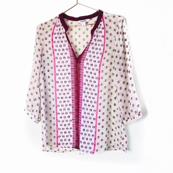 EUC Old Navy Sheer Printed Tunic SP - Picture 1 of 7